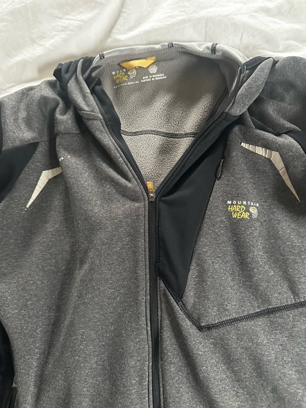 Mountain Hardwear Charcoal & Black Hooded Zip Jacket